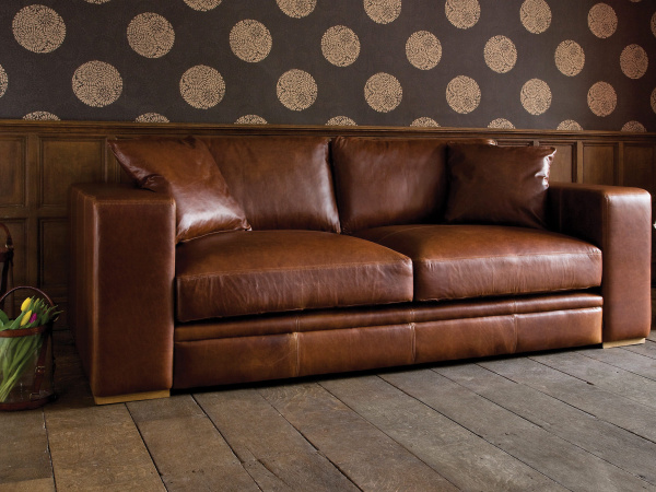 what colour goes with brown leather sofa