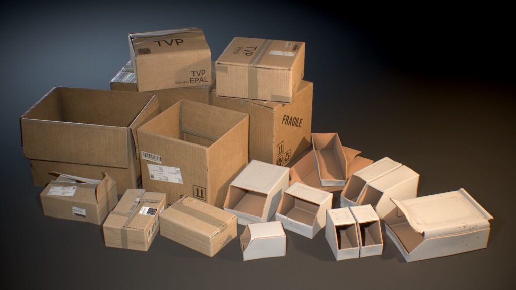 cardboard boxes